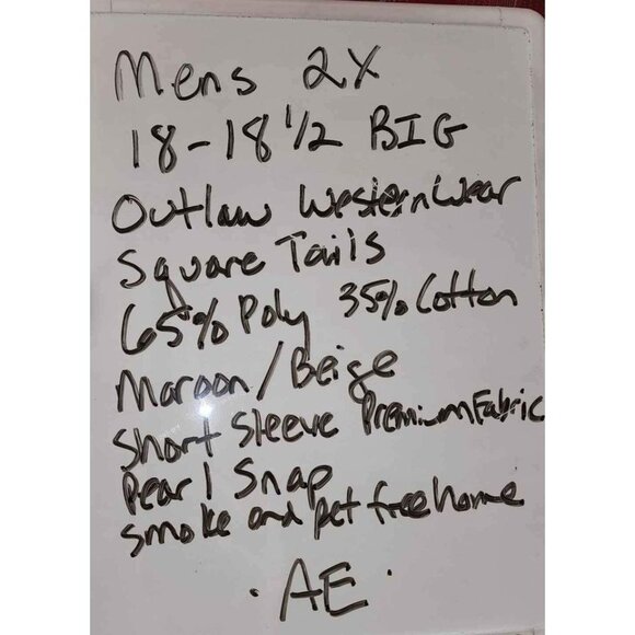 2XL Vintage Outlaw Western Red Plaid Snap-Front Long Sleeve Shirt With Pockets - Picture 10 of 10